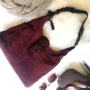Authentic COACH Bordeaux Suede Burgundy Bag